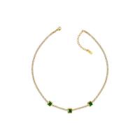 Collier de bijoux de titane, Acier titane, Placage de couleur d'or, pour femme & avec strass Environ 16.14 pouce, Vendu par PC