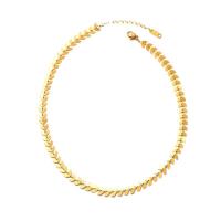 Collier de bijoux de titane, Acier titane, avec 1.96 inch chaînes de rallonge, Placage de couleur d'or, pour femme Environ 13.38 pouce, Vendu par PC