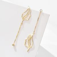 Boucles d'oreilles en acier titane, Placage de couleur d'or, pour femme & avec strass & creux Vendu par paire