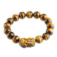 Tiger Eye Stone Bracelets, Mythical Wild Animal, handmade, Unisex 14*22mm Approx 7.6 Inch 