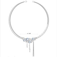 Collier de bijoux de titane, Acier titane, avec Pendentif en alliage de zinc & Opaline, avec 5cm chaînes de rallonge, Placage de couleur argentée, bijoux de mode & pour femme, argent, 63.3mm .5 cm, Vendu par PC