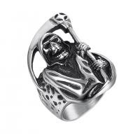 Anillo de dedo de acero Titanium de, Partículas de acero, pulido, diverso tamaño para la opción & para hombre, color original, Vendido por UD