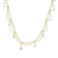 Collier de perles en plastique, laiton, avec perle de plastique, avec 2.24inch chaînes de rallonge, Plaqué d'or, Style coréen & pour femme Environ 17.8 pouce, Vendu par PC