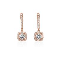 Cubic Zirconia Micro Pave Brass Earring, Geometrical Pattern, plated, micro pave cubic zirconia & for woman 