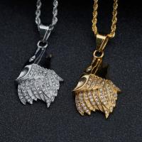 Rhinestone Stainless Steel Pendants, 316L Stainless Steel, Vacuum Ion Plating, fashion jewelry & Unisex & with rhinestone 