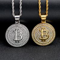 Rhinestone Stainless Steel Pendants, 316L Stainless Steel, Vacuum Ion Plating, fashion jewelry & Unisex & with rhinestone 34mm 