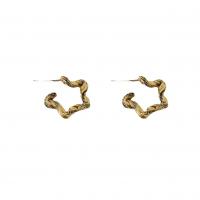 Brass Stud Earring, Star, gold color plated, fashion jewelry & for woman, golden 