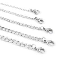 Stainless Steel Chain Necklace, 304 Stainless Steel, DIY original color 