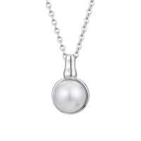 Collier de perles en plastique, laiton, avec perle de plastique, Placage de couleur platine, pour femme Environ 15.75 pouce, Vendu par PC