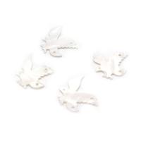 Coque de mer naturelle Pendentif, coquillage, colombe, gravé, unisexe & double trou, blanc Vendu par PC