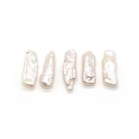 Biwa Cultured Freshwater Pearl Beads, DIY & no hole, white, 8x20- 