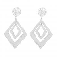 Zinc Alloy Drop Earring, Rhombus, plated, fashion jewelry & for woman 