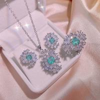 Crystal Jewelry Sets, Cupronickel, with Crystal, Geometrical Pattern, platinum plated, fashion jewelry & for woman & with rhinestone 