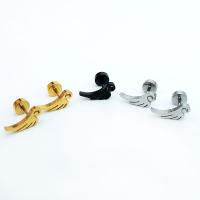 Boucles d'oreilles en acier titane, forme d'aile, Placage sous vide, unisexe, plus de couleurs à choisir Vendu par PC