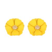 Zinc Alloy Stud Earring, Flower, stoving varnish, fashion jewelry & for woman 