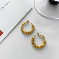 Brass Hoop Earring, gold color plated, fashion jewelry & for woman 