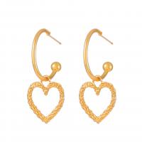 Zinc Alloy Drop Earring, Heart, gold color plated, fashion jewelry & for woman, golden 