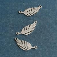 Titanstahl Schmuckverbinder, Blatt, poliert, DIY, keine, 20x8mm, verkauft von PC