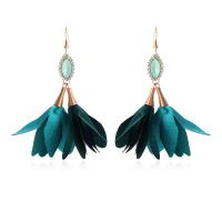 Fashion Create Jewelry Earring, Cloth, with Zinc Alloy, Flower, gold color plated, fashion jewelry & for woman 