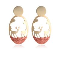 Zinc Alloy Drop Earring, Deer, gold color plated, fashion jewelry & for woman & hollow, golden 