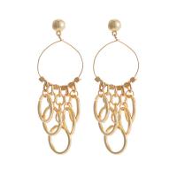 Zinc Alloy Drop Earring, Donut, gold color plated, fashion jewelry & for woman, golden 