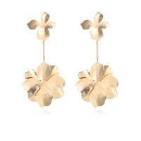 Zinc Alloy Drop Earring, Flower, gold color plated, fashion jewelry & for woman, gold 