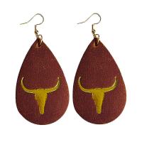 Fashion Create Jewelry Earring, Zinc Alloy, with Cowhide, fashion jewelry & for woman 83mm 