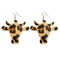 Fashion Create Jewelry Earring, Cowhide, with Brass, plated, fashion jewelry & for woman 70mm 