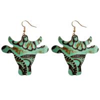 Fashion Create Jewelry Earring, Cowhide, with Brass, plated, fashion jewelry & for woman 70mm 