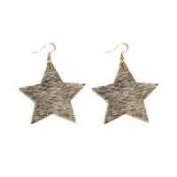 Fashion Create Jewelry Earring, Cowhide, with Brass, Star, fashion jewelry & for woman 60mm 