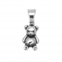 Pendentifs d'animaux en acier inoxydable , acier inoxydable 316L, ours, bijoux de mode & unisexe, couleur originale Vendu par PC