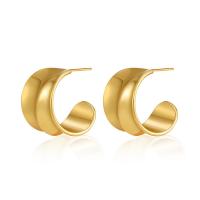 Brass Stud Earring, 18K gold plated, fashion jewelry & for woman, golden 