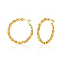 Brass Hoop Earring, 18K gold plated, fashion jewelry & for woman, golden 