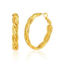 Brass Hoop Earring, 18K gold plated, fashion jewelry & for woman, golden 