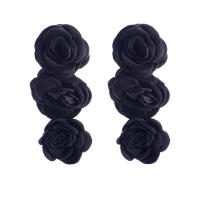 Fashion Create Jewelry Earring, Cloth, Flower, fashion jewelry & for woman, black 