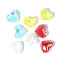 Resin Jewelry Beads, Heart, DIY & enamel, mixed colors 