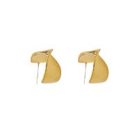 Brass Stud Earring, gold color plated, fashion jewelry & for woman, golden 