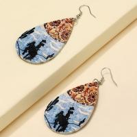 Fashion Create Jewelry Earring, PU Leather, Teardrop, fashion jewelry & for woman 