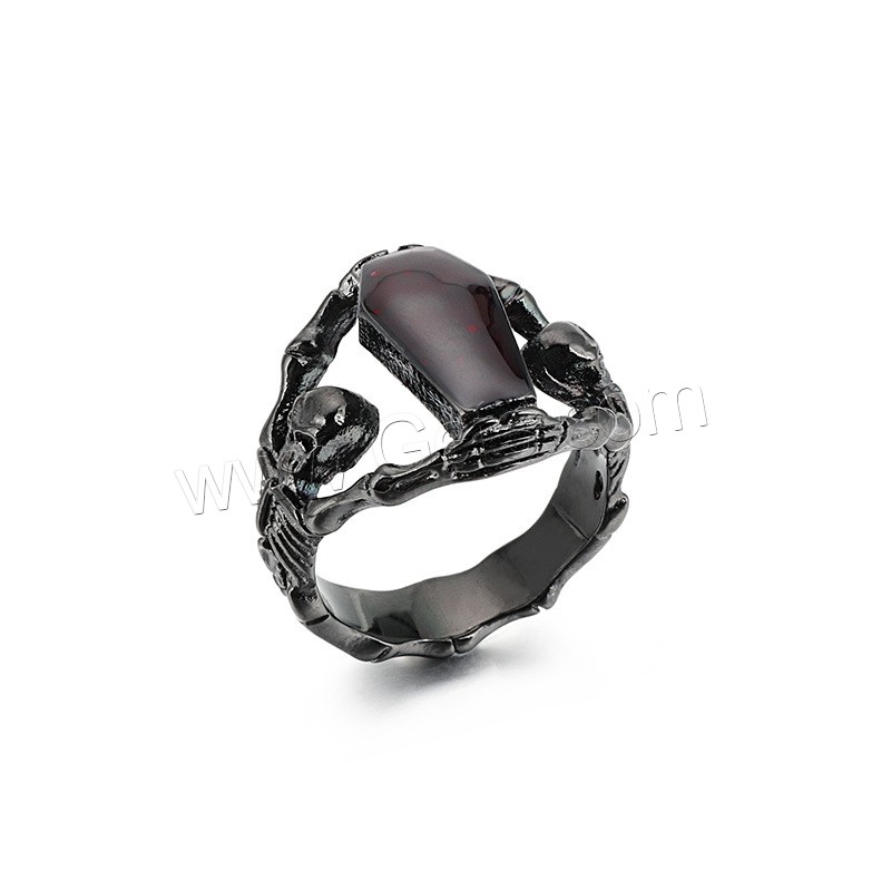 Anillo de dedo de acero Titanium de, Partículas de acero, Galvanoplastia al vacío, diverso tamaño para la opción & para hombre & pegamento de gota, más colores para la opción, Vendido por UD