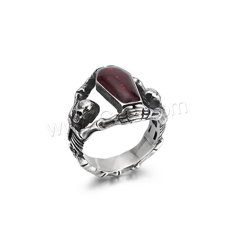 Anillo de dedo de acero Titanium de, Partículas de acero, Galvanoplastia al vacío, diverso tamaño para la opción & para hombre & pegamento de gota, más colores para la opción, Vendido por UD