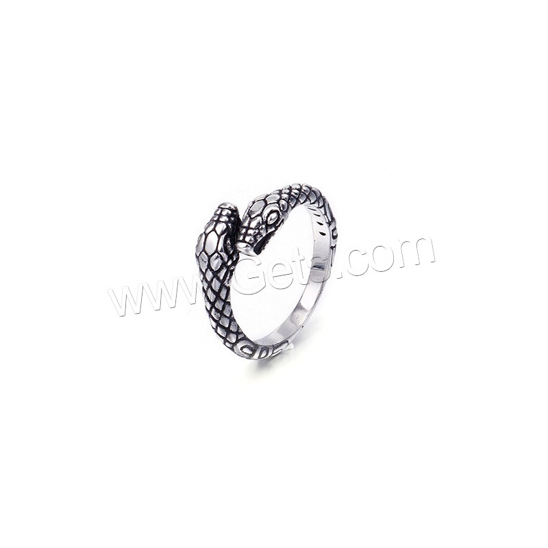 Anillo de dedo de acero Titanium de, Partículas de acero, Serpiente, Galvanoplastia al vacío, diverso tamaño para la opción & para hombre, más colores para la opción, Vendido por UD