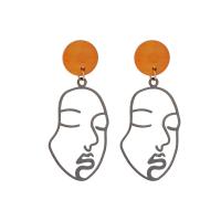 Zinc Alloy Drop Earring, plated, fashion jewelry & for woman, two different colored 