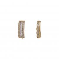 Cubic Zirconia Micro Pave Brass Earring, gold color plated, fashion jewelry & micro pave cubic zirconia & for woman  