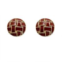 Brass Stud Earring, Dome, gold color plated, fashion jewelry & for woman & enamel 