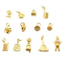 Brass Jewelry Pendants, gold color plated, DIY 