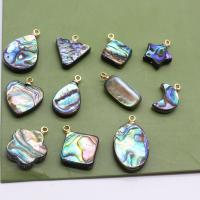 Abalone Shell Pendants, with Zinc Alloy, handmade 