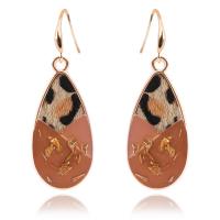 Fashion Create Jewelry Earring, Zinc Alloy, with Polyester, Teardrop, gold color plated, for woman & enamel, mixed colors 