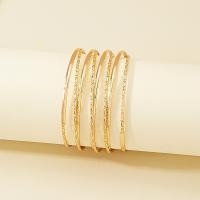 Brazalete de Aleación de Zinc, chapado en color dorado, Joyería & multicapa & para mujer, diámetro interior:aproximado 70mm, Vendido por UD