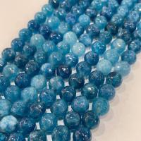 Single Gemstone Beads, Apatites, Round, DIY & faceted, blue Approx 38 cm 