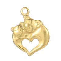 Stainless Steel Heart Pendants, 304 Stainless Steel, Galvanic plating, Unisex & hollow 